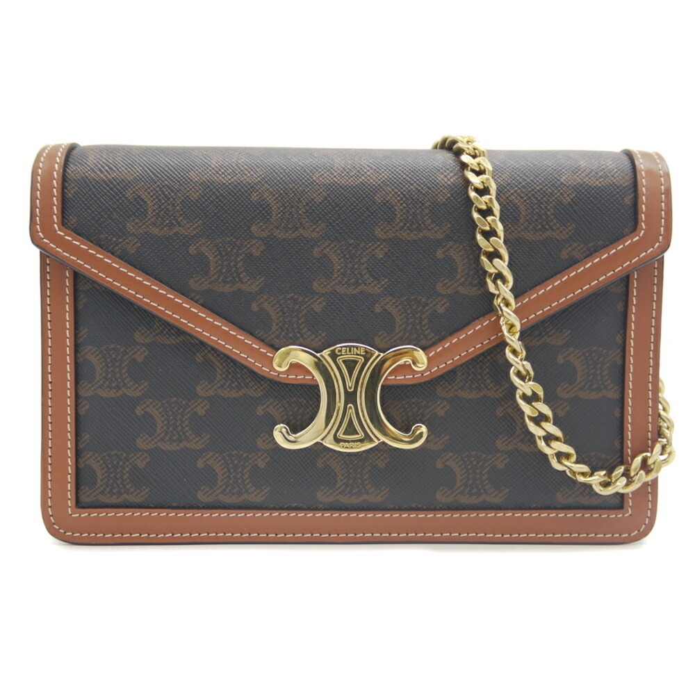 CELINE Chain Wallet Margot Triomphe Canvas Shoulder Bag 10L462DQB.04LU